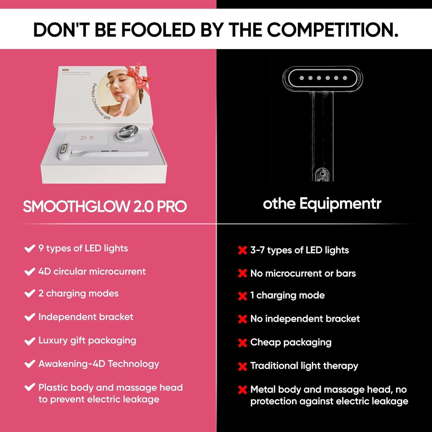 SMOOTHGLOW 2.0 PRO 9-in-1 Red Light Therapy Wand - Ultimate Anti-Aging & Rejuvenation Tool for Radiant Skin, Perfect Gift for Women
